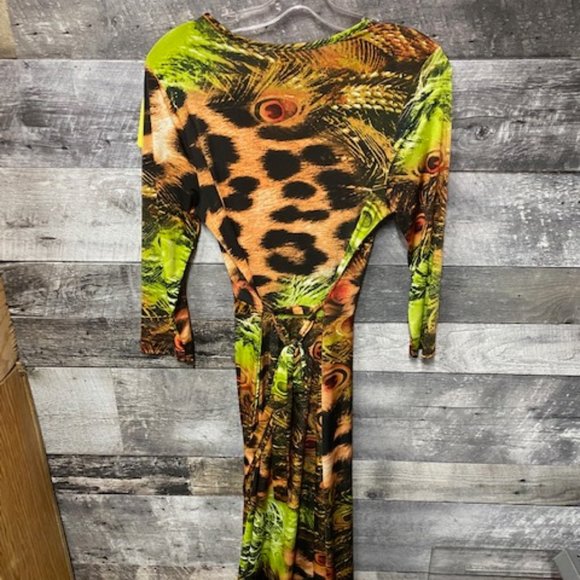 GOTSTYLE Animal Print Travel Resort Long Dress - Size: L - MI USA - **EUC** - Picture 2 of 6